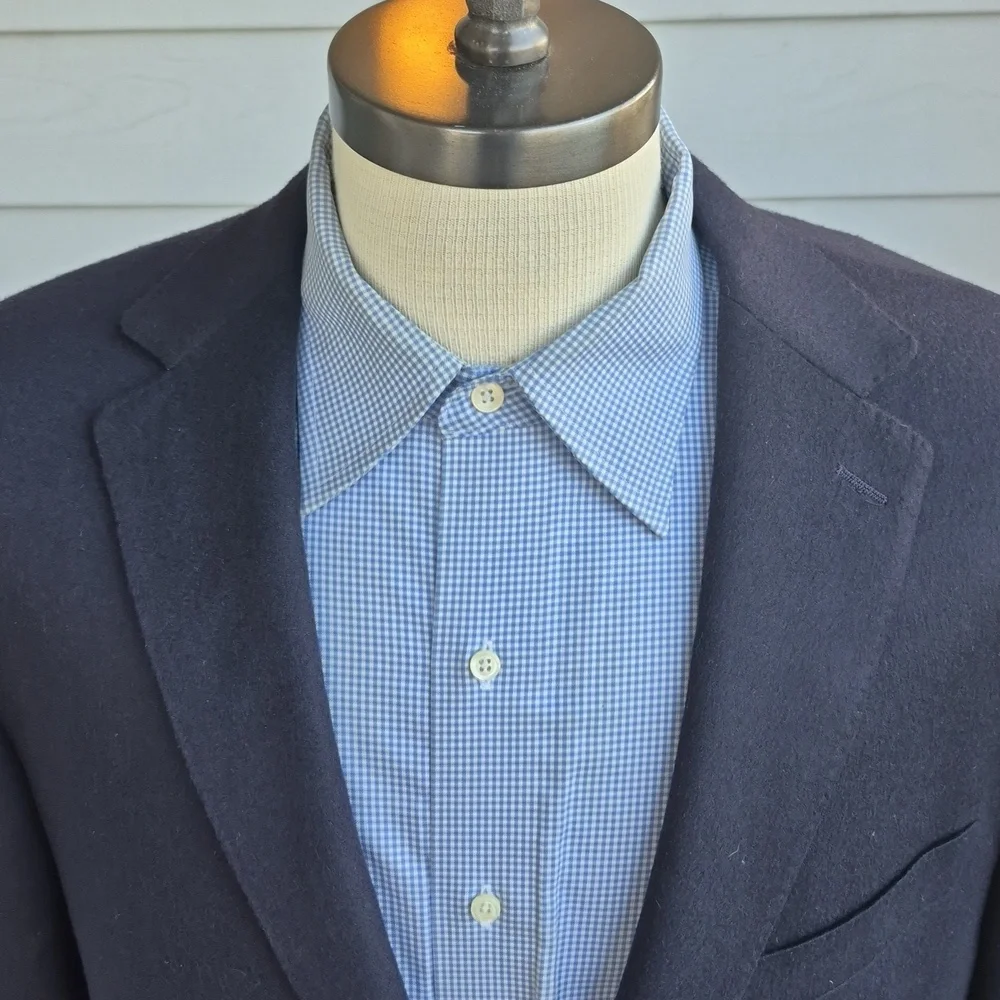 PAUL BETENLY Dark Navy Weave Amicale‎ CASHMERE Mens Sz 44 R Sport Coat Blazer